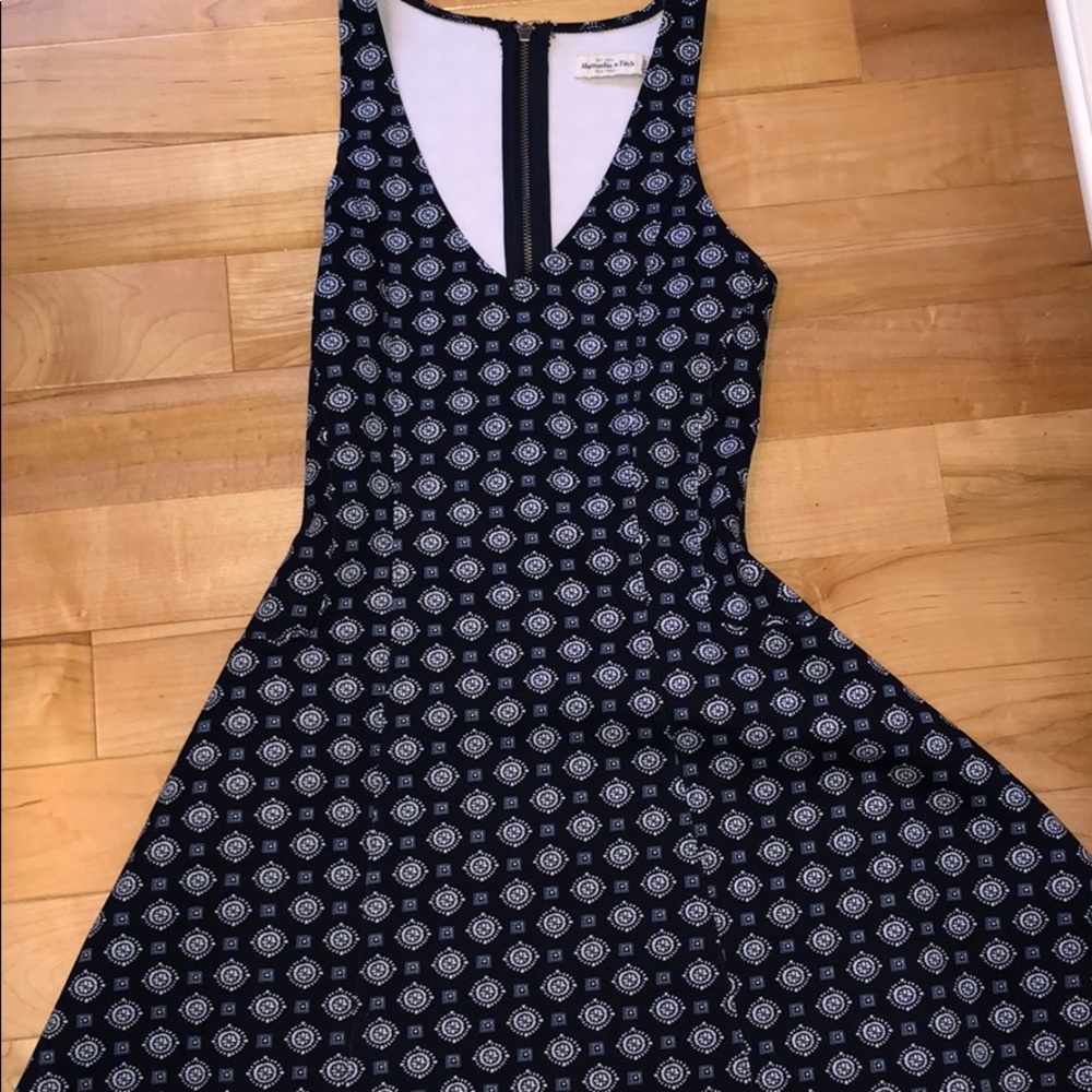 Abercrombie & Fitch navy pattern neoprene dress